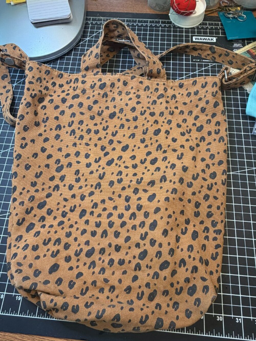 Baggu Vertical Duck Canvas Tote Nutmeg Leopard - Picture 6 of 6